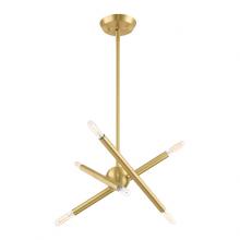 Livex Lighting 46773-12 - 6 Lt Satin Brass Mini Chandelier