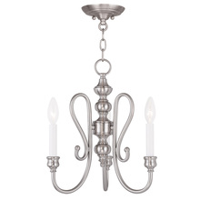 Livex Lighting 5163-91 - 3 Light BN Mini Chandelier/Ceiling Mount