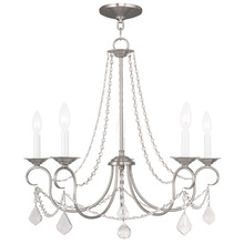 Livex Lighting 6515-91 - 5 Light Brushed Nickel Chandelier