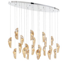 Lib & Co. US 12220-018-01 - Sorrento 22 Light Oval LED Chandelier Amber Chrome Canopy
