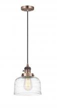 Innovations Lighting 201CSW-AC-G713-LED - Bell - 1 Light - 8 inch - Antique Copper - Cord hung - Mini Pendant