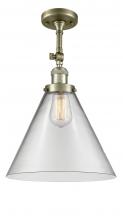 Innovations Lighting 201F-AB-G42-L - Cone - 1 Light - 12 inch - Antique Brass - Adjustable Semi-Flush Mount