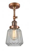 Innovations Lighting 201F-AC-G142 - Chatham - 1 Light - 7 inch - Antique Copper - Adjustable Semi-Flush Mount