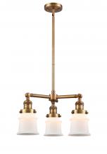 Innovations Lighting 207-BB-G181S - Canton - 3 Light - 18 inch - Brushed Brass - Stem Hung - Chandelier