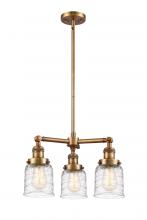 Innovations Lighting 207-BB-G513 - Bell - 3 Light - 19 inch - Brushed Brass - Stem Hung - Chandelier