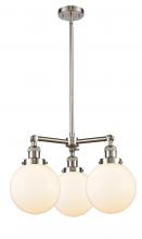 Innovations Lighting 207-SN-G201-8 - Beacon - 3 Light - 22 inch - Brushed Satin Nickel - Stem Hung - Chandelier