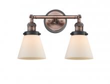 Innovations Lighting 208BP-ACBK-G61 - Cone - 2 Light - 16 inch - Antique Copper - Adjustable Bath Vanity Light