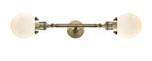 Innovations Lighting 208L-AB-G201-6 - Beacon - 2 Light - 6 inch - Antique Brass - Adjustable Bath Vanity Light