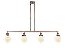 Innovations Lighting 214-AC-G201-6 - Beacon - 4 Light - 51 inch - Antique Copper - Stem Hung - Island Light
