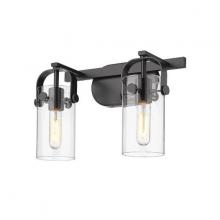 Innovations Lighting 423-2W-BK-4CL - Pilaster - 2 Light - 15 inch - Matte Black - Bath Vanity Light