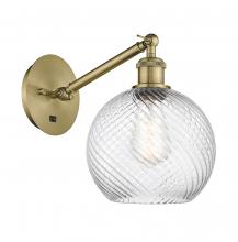 Innovations Lighting 317-1W-AB-G1214-8 - Twisted Swirl 1 Light Sconce part of the Ballston Collection