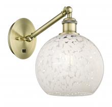 Innovations Lighting 317-1W-AB-G1216-8WM - White Mouchette - 1 Light - 8 inch - Antique Brass - Adjustable Sconce