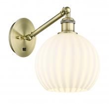 Innovations Lighting 317-1W-AB-G1217-8WV - White Venetian - 1 Light - 8 inch - Antique Brass - Adjustable Sconce