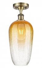 Innovations Lighting 516-1C-AB-G484-7AM - Brookhaven Flute - 1 Light - 7 inch - Antique Brass - Semi-Flush Mount