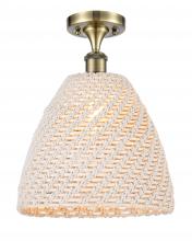 Innovations Lighting 516-1C-AB-NBD-12-NAT - Bristol Natural - 1 Light - 6 inch - Antique Brass - Semi-Flush Mount