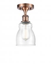 Innovations Lighting 516-1C-AC-G394-LED - Ellery - 1 Light - 5 inch - Antique Copper - Semi-Flush Mount