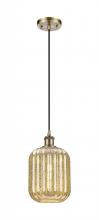 Innovations Lighting 516-1P-AB-G460-7ME - Preston Cylinder - 1 Light - 7 inch - Antique Brass - Cord hung - Mini Pendant