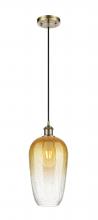 Innovations Lighting 516-1P-AB-G484-7AM - Brookhaven Flute - 1 Light - 7 inch - Antique Brass - Cord hung - Mini Pendant