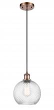 Innovations Lighting 516-1P-AC-G1214-8 - Twisted Swirl 1 Light Mini Pendant part of the Ballston Collection