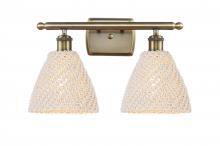 Innovations Lighting 516-2W-AB-NBD-75-NAT - Bristol Natural - 2 Light - 18 inch - Antique Brass - Bath Vanity Light