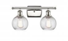 Innovations Lighting 516-2W-PN-G1214-6 - Small Twisted Swirl 2 Light Bath Vanity Light part of the Ballston Collection