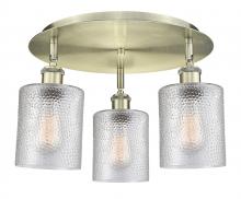 Innovations Lighting 516-3C-AB-G112 - Cobbleskill - 3 Light - 17 inch - Antique Brass - Semi-Flush Mount