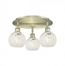 Innovations Lighting 516-3C-AB-G1216-6WM - White Mouchette - 3 Light - 18 inch - Antique Brass - Semi-Flush Mount