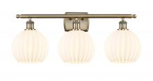 Innovations Lighting 516-3W-AB-G1217-8WV - White Venetian - 3 Light - 28 inch - Antique Brass - Bath Vanity Light