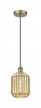 Innovations Lighting 616-1P-AB-G460-7ME - Preston Cylinder - 1 Light - 7 inch - Antique Brass - Cord hung - Mini Pendant