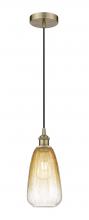 Innovations Lighting 616-1P-AB-G480-6AM - Brookhaven Almond - 1 Light - 6 inch - Antique Brass - Cord hung - Mini Pendant
