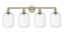 Innovations Lighting 616-4W-AB-G460-7CL - Preston Cylinder - 4 Light - 34 inch - Antique Brass - Bath Vanity Light