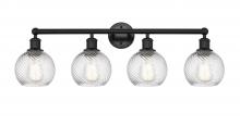 Innovations Lighting 616-4W-BK-G1214-6 - Athens Twisted Swirl 4 Light 33 inch Bath Vanity Light