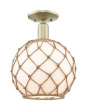 Innovations Lighting 716-1C-AB-G121-10RB - Farmhouse Rope - 1 Light - 10 inch - Antique Brass - Semi-Flush Mount