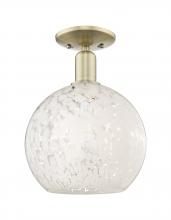 Innovations Lighting 716-1C-AB-G1216-10WM - White Mouchette - 1 Light - 10 inch - Antique Brass - Semi-Flush Mount