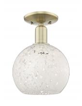 Innovations Lighting 716-1C-AB-G1216-8WM - White Mouchette - 1 Light - 8 inch - Antique Brass - Semi-Flush Mount