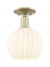 Innovations Lighting 716-1C-AB-G1217-8WV - White Venetian - 1 Light - 8 inch - Antique Brass - Semi-Flush Mount