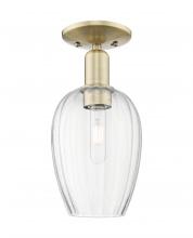 Innovations Lighting 716-1C-AB-G457-6CL - Preston Flute - 1 Light - 6 inch - Antique Brass - Semi-Flush Mount