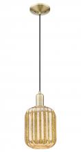 Innovations Lighting 716-1P-AB-G460-7ME - Preston Cylinder - 1 Light - 6 inch - Antique Brass - Cord hung - Mini Pendant