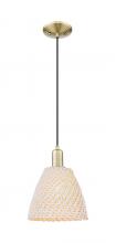 Innovations Lighting 716-1P-AB-NBD-9-NAT - Bristol Natural - 1 Light - 6 inch - Antique Brass - Cord hung - Mini Pendant