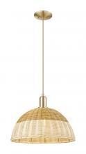 Innovations Lighting 716-1P-CB-NBD2-16-NAT - Natural Ballston Dome - 1 Light - 6 inch - Champagne Bronze - Cord hung - Mini Pendant