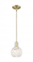 Innovations Lighting 716-1S-AB-G1216-6WM - White Mouchette - 1 Light - 6 inch - Antique Brass - Stem hung - Mini Pendant