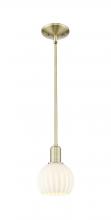 Innovations Lighting 716-1S-AB-G1217-6WV - White Venetian - 1 Light - 6 inch - Antique Brass - Stem hung - Mini Pendant