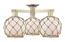 Innovations Lighting 716-3F-AB-G121-8RB - Farmhouse Rope - 3 Light - 26 inch - Antique Brass - Semi-Flush Mount
