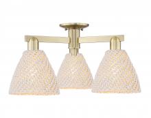 Innovations Lighting 716-3F-AB-NBD-75-NAT - Bristol Natural - 3 Light - 6 inch - Antique Brass - Semi-Flush Mount