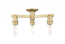 Innovations Lighting 716-3F-BB - Arcadia - 3 Light - 20 inch - Brushed Brass - Semi-Flush Mount