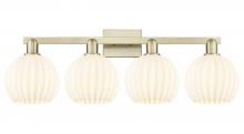 Innovations Lighting 716-4W-AB-G1217-8WV - White Venetian - 4 Light - 35 inch - Antique Brass - Bath Vanity Light