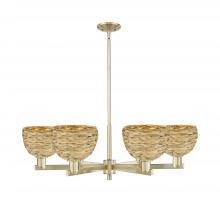 Innovations Lighting 716-6CR-AB-RBD-8-NAT - Woven Rattan - 6 Light - 38 inch - Antique Brass - Stem hung - Chandelier