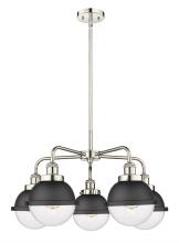 Innovations Lighting 916-5CR-PN-HFS-62-BK - Ballston Urban - 5 Light - 26 inch - Polished Nickel - Chandelier