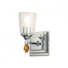 Lucas McKearn BB1022PC-1-F1G - Vetiver 1 Light Wall Sconce in Polished Chrome with Gold Accent