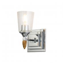Lucas McKearn BB1022PC-1-F2G - Vetiver 1 Light Wall Sconce in Polished Chrome with Gold Accent